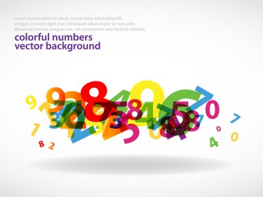 Abstract colorful numbers background clipart