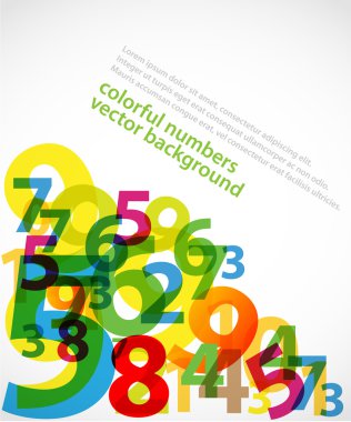 Colorful numbers background clipart