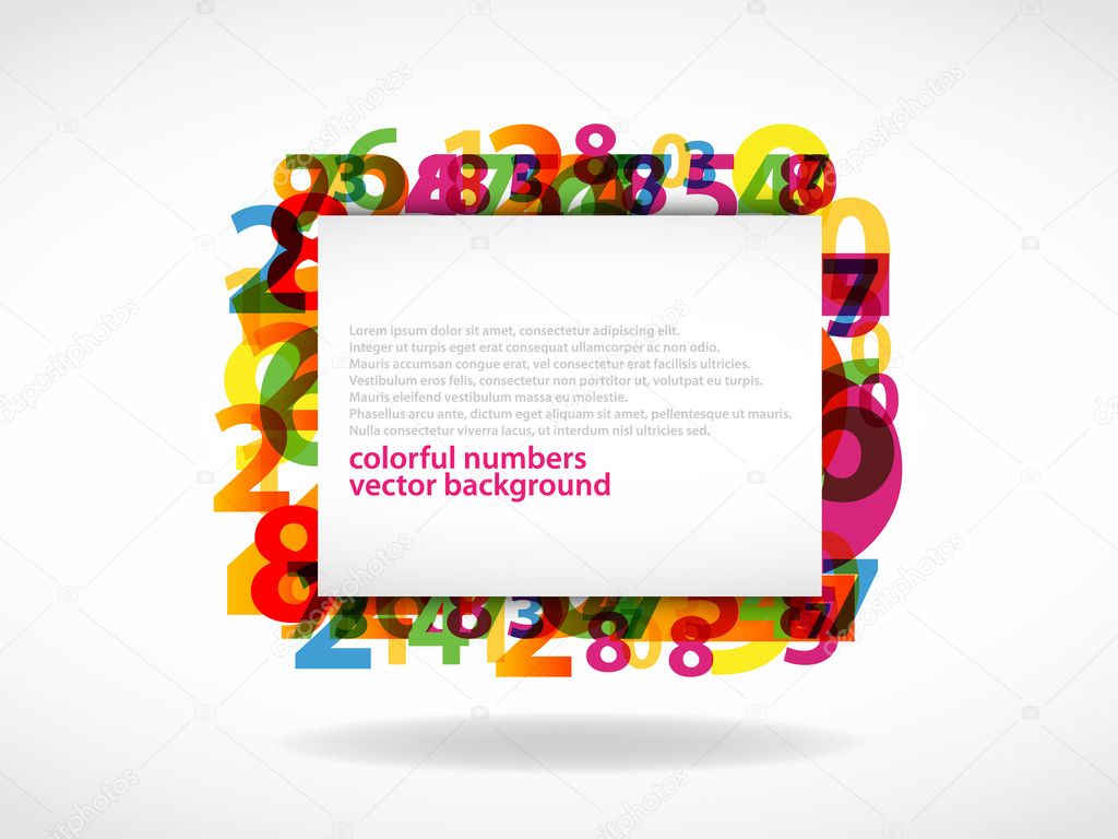 Abstract numbers background