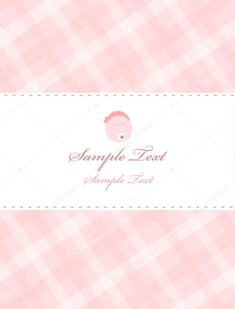 Carte D Annonce D Arrivee De Bebe Fille Image Vectorielle Par Burakowski C Illustration