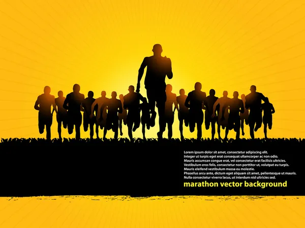 Marathon coureurs — Image vectorielle