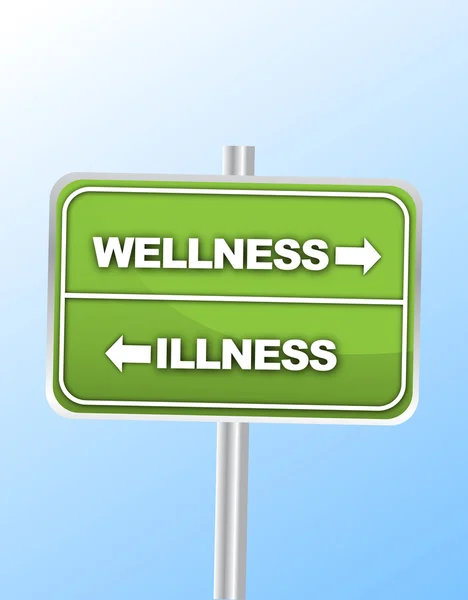 Stock vector Wellness or illness road sign