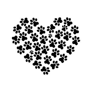 Heart Paw print 3 clipart