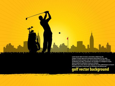 Golf at city clipart