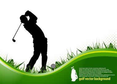 Golf player background clipart