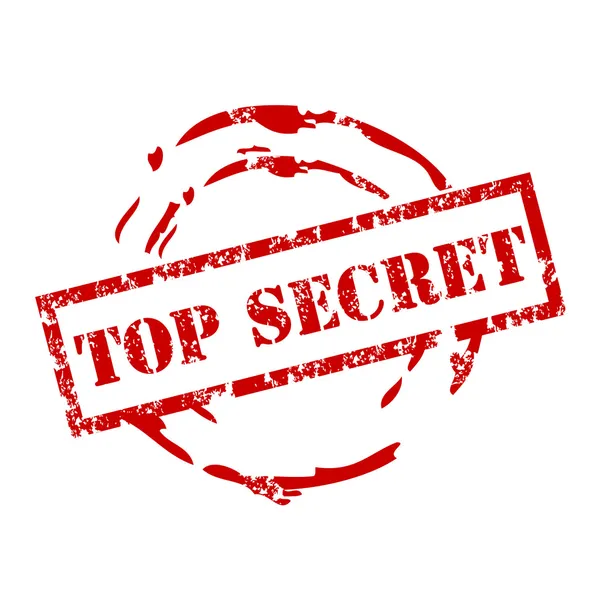 Top secret - vecteur de tampon en caoutchouc — Image vectorielle