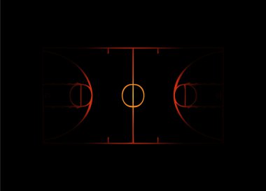 Flaming Basketball court clipart