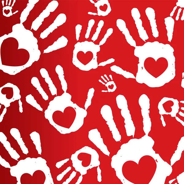 Amour impression mains — Image vectorielle