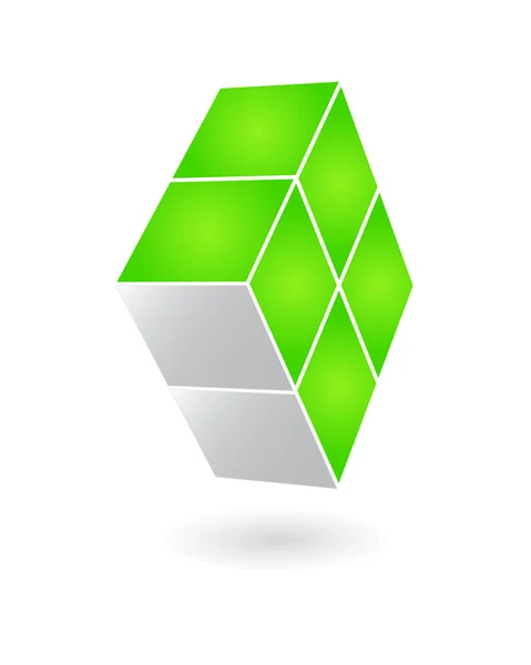 Cubo logo verde — Vettoriale Stock