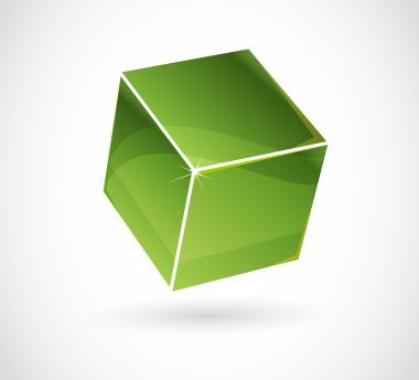 Cube vector with 3d effect clipart