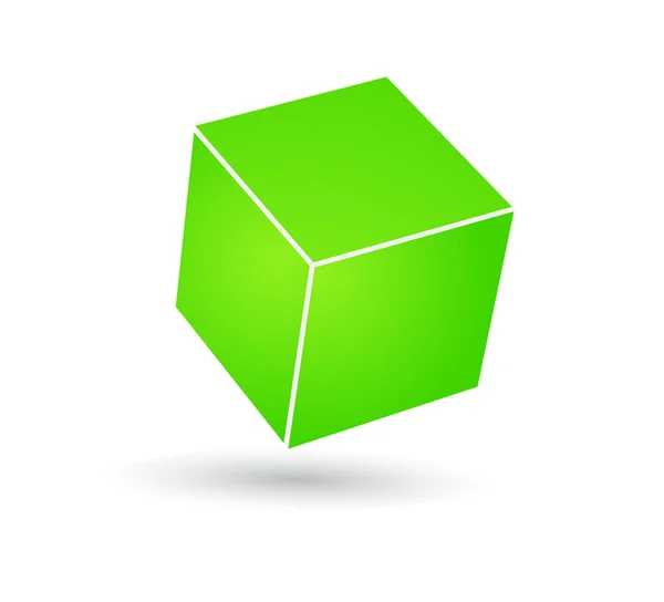 Cubo verde 3d — Vettoriale Stock