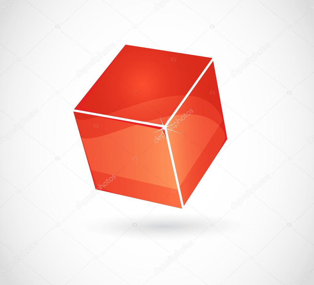 3d red cube