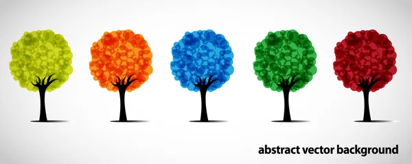Abstract colorful tree set — Stock Vector