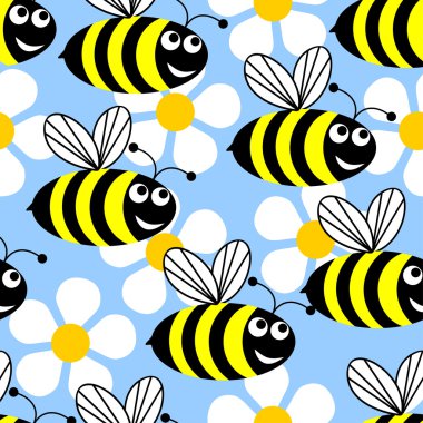 Bees and flowers. clipart