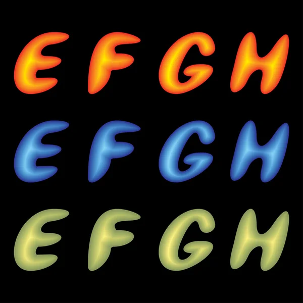 Lettres EFGH . — Image vectorielle