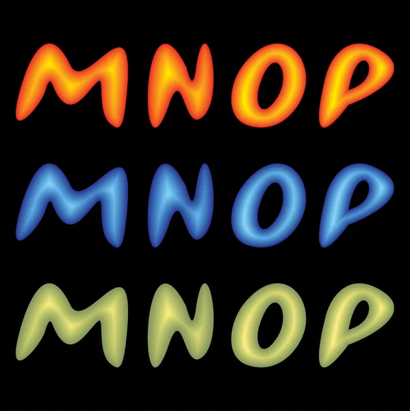 Buchstaben mnop. — Stockvektor