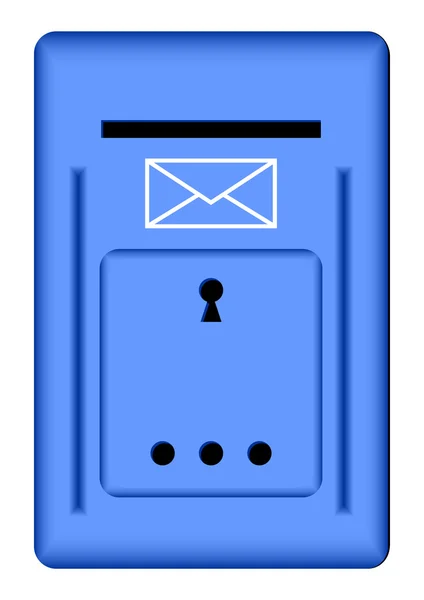 Boîte aux lettres bleue . — Image vectorielle