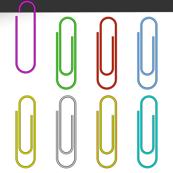 Colored paper clips. — Stock Vector