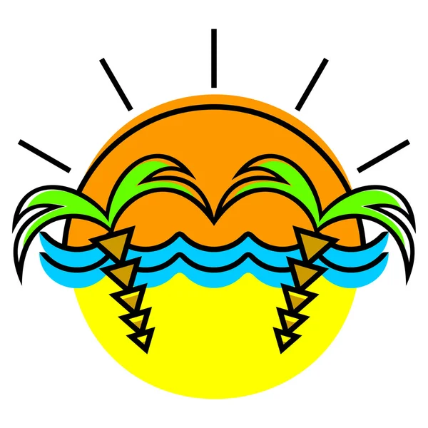 Сонце і пальми . — стоковий вектор
