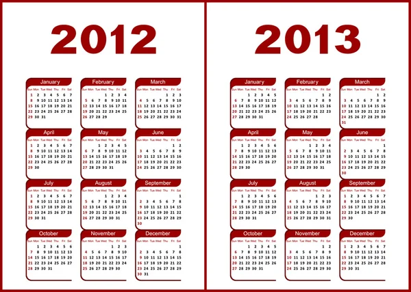 Calendario 2012,2013 . — Vettoriale Stock