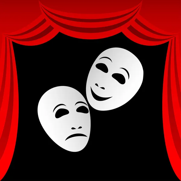 Máscaras teatrais . — Vetor de Stock