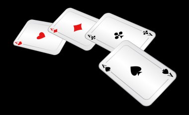 Four playing cards. clipart