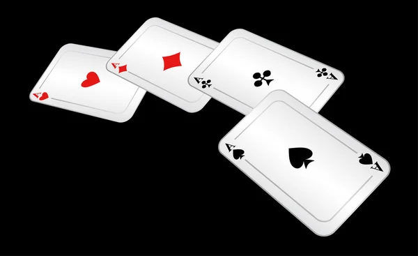 Quatro cartas de jogo . — Vetor de Stock