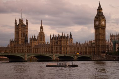 Big Ben at sunset London UK clipart