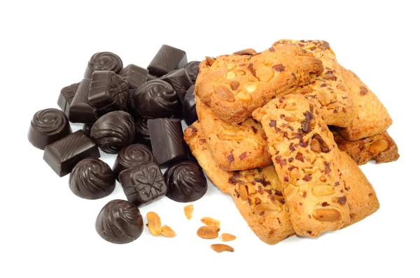 Chocolates and cookies — Stock Photo, Image