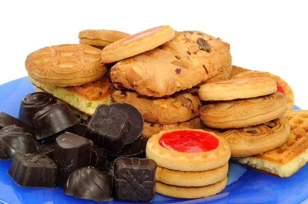 Chocolates and cookies — Stock Photo, Image