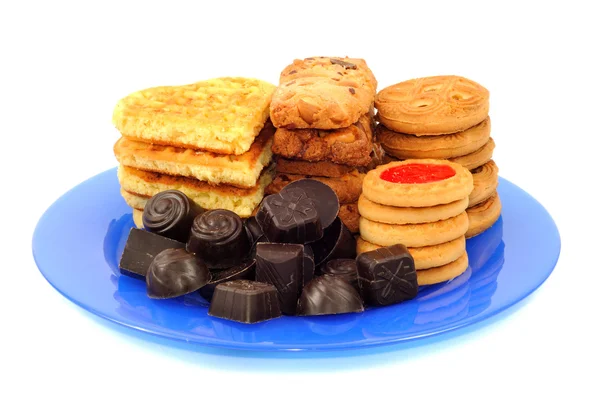 Čokoládu a soubory cookie — Stock fotografie