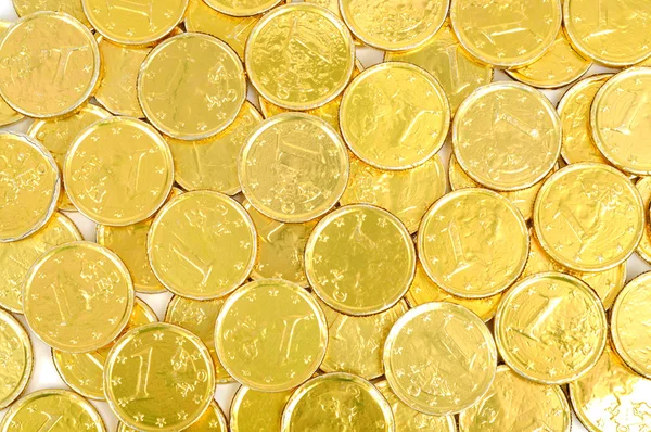 Euro na złote monety tło — Zdjęcie stockowe