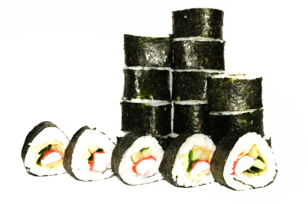 Japansk sushi med krabbor — Stockfoto