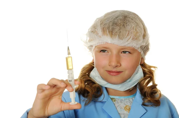 Girl dreaming to become doctor — Stock Photo, Image