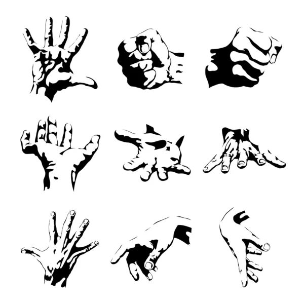 Handen silhouet — Stockvector