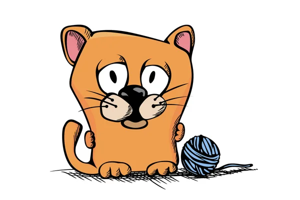 Sevimli çizgi kitty — Stok Vektör