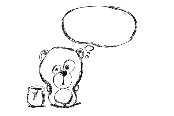 Mano disegnare orso — Vettoriale Stock