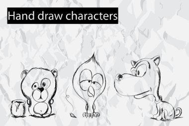 Hand draw characters clipart