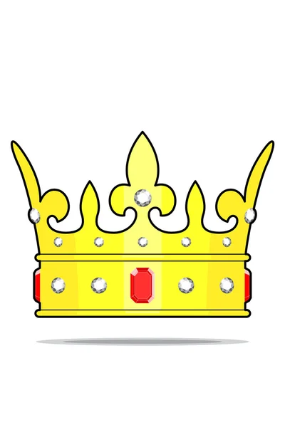 Kroon met juwelen — Stockvector