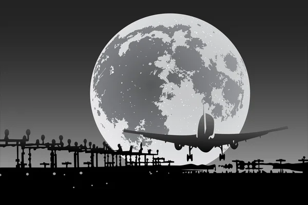 Vliegtuig silhouet — Stockvector