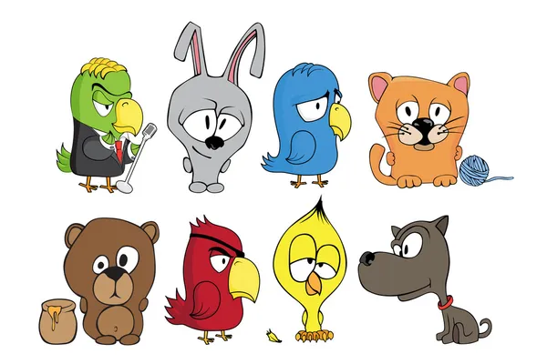 Personagens engraçados dos desenhos animados — Vetor de Stock