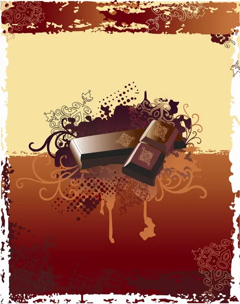 Schokolade Hintergrund mit Ornamenten verziert — Stockfoto