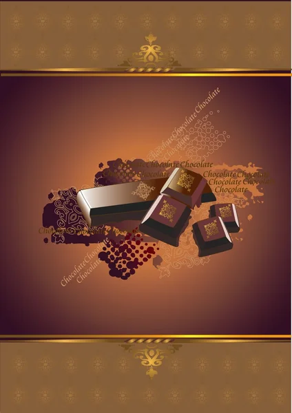 Fondo de chocolate decorado con adornos —  Fotos de Stock