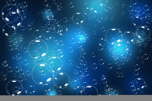 Latar belakang biru abstrak dengan gelembung mengkilap Stok Gambar Bebas Royalti