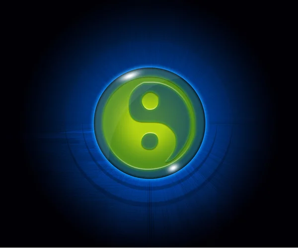 Lysande symbolen för yin och yang i bakgrunden — Stockfoto