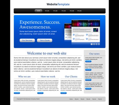 iş mavi Web sitesi şablonu