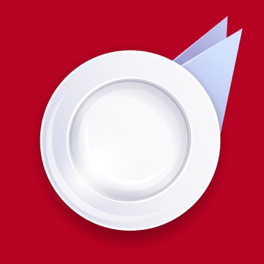 White plate icon - vector clipart