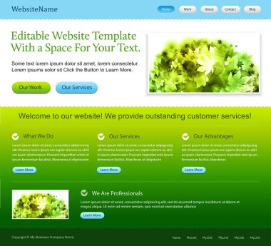 Yeşil Web sitesi şablonu