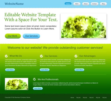 Green website template clipart