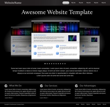 Black stylish website template for designers